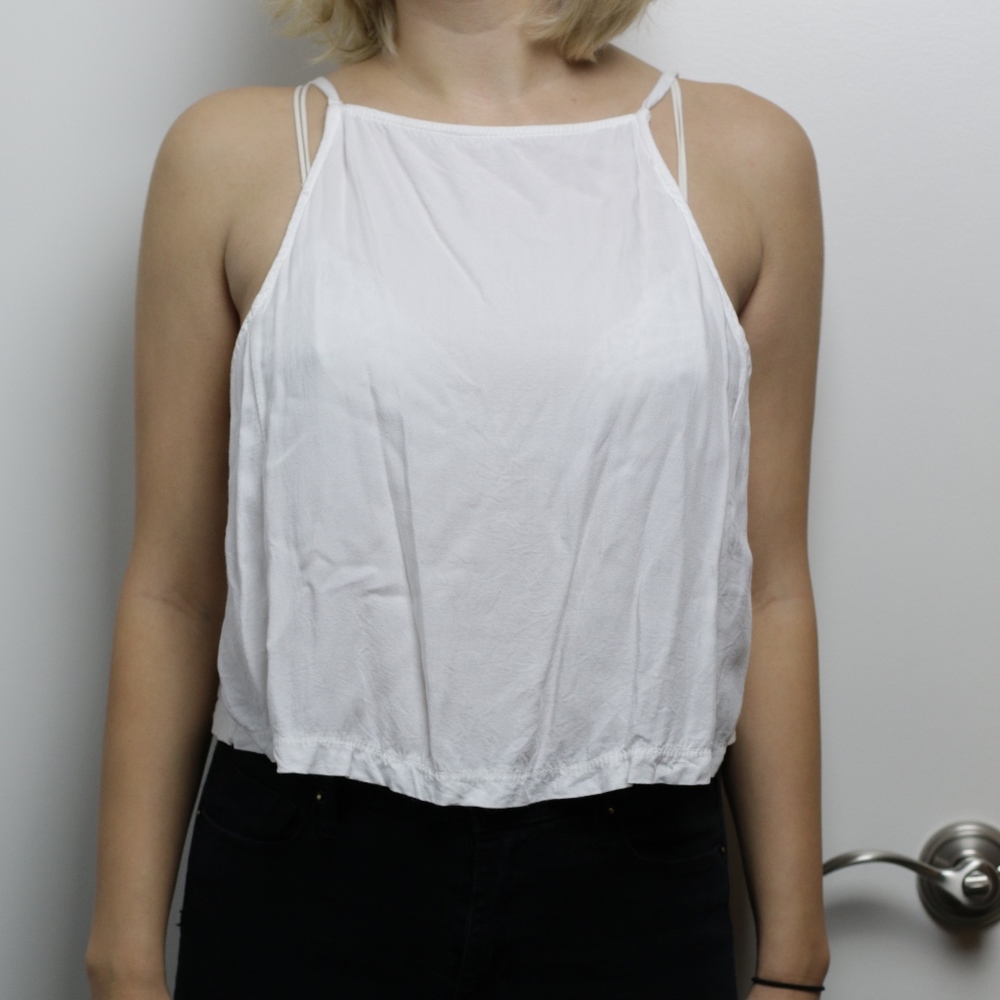 White Brandy Melville Open Back Sleeveless Top